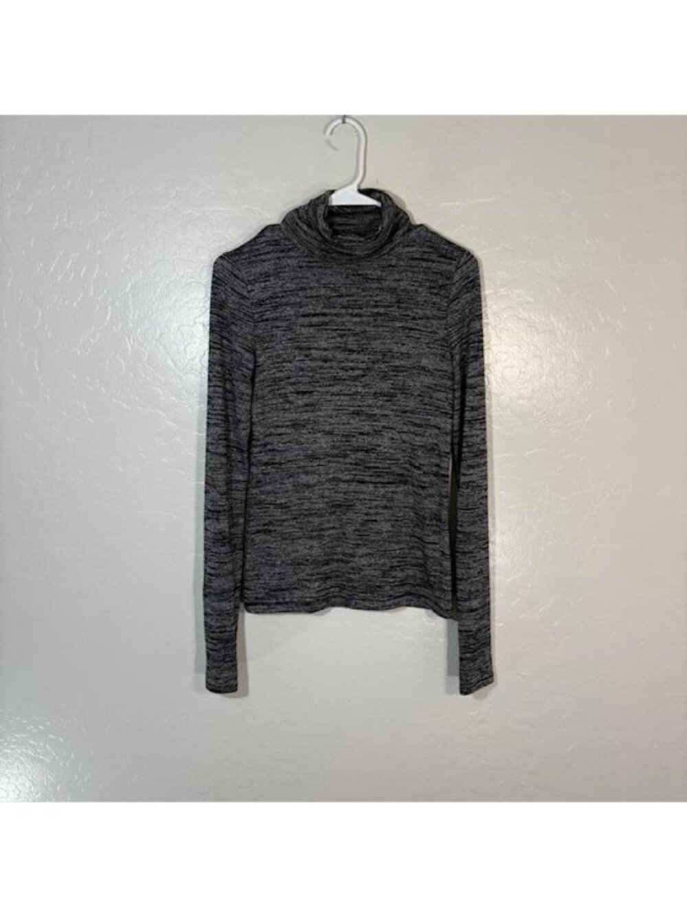 Rag & Bone Shirt Womens Extra Small Gray Marled Turtleneck Long Sleeve Stretch